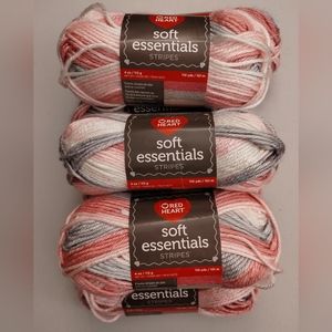 7 Brand New Soft Essentials Red Heart Stripes